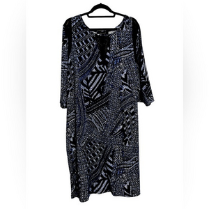 Ashley Stewart midi‎ dress black and blue size 26